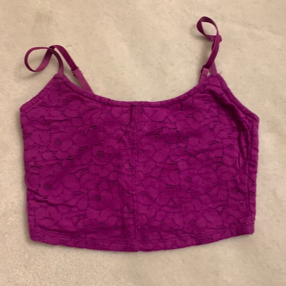 Garage lace purple crop top - Picture 1 of 2